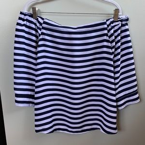 Banana Republic Off-the-Shoulder Striped Blouse